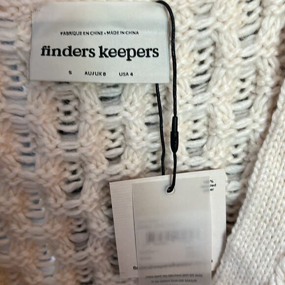 $190 NWT FINDERS KEEPERS Australia Mabel cropped cardigan ivory S - Picture 7 of 11